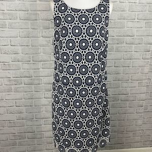 Talbots Crochet Overlay Sleeveless Floral Disc Sheath Shift Dress 10